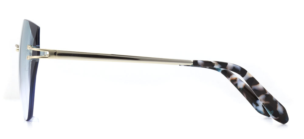 BENX SUNGLASSES BXGÜNŞ 8206-C.06 Güneş Genç Kadın Geometrik Çerçevesiz Metal UV400 - 3