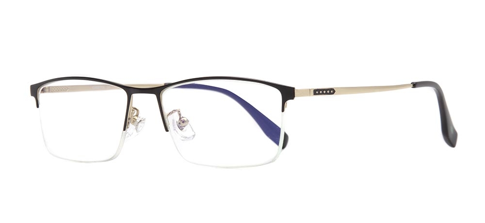 CARETTA CRTTA 7578-C3 Optik Genç Erkek Köşeli Yarım Çerçeveli Metal - 2
