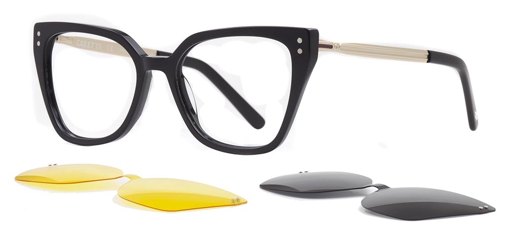 CARETTA CRTTA 7705-C.01 Clipon, Optik Genç Kadın Köşeli Çerçeveli Asetat - 2