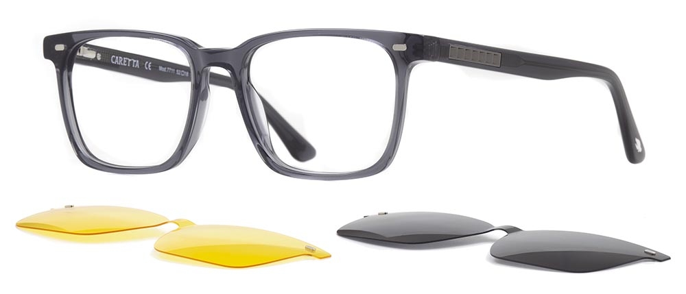 CARETTA CRTTA 7711-C.02 Clipon, Optik Genç Erkek Köşeli Çerçeveli Asetat - 2