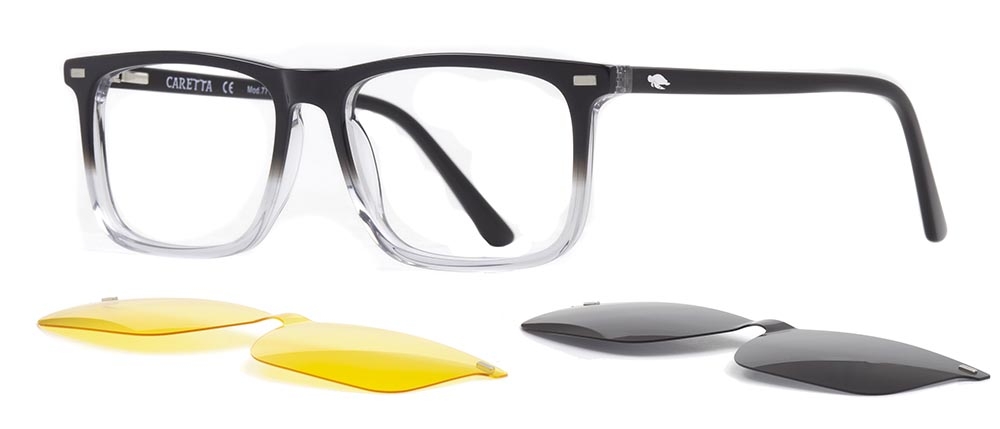 CARETTA CRTTA 7719-C.02 Clipon, Optik Genç Erkek Köşeli Çerçeveli Asetat - 2