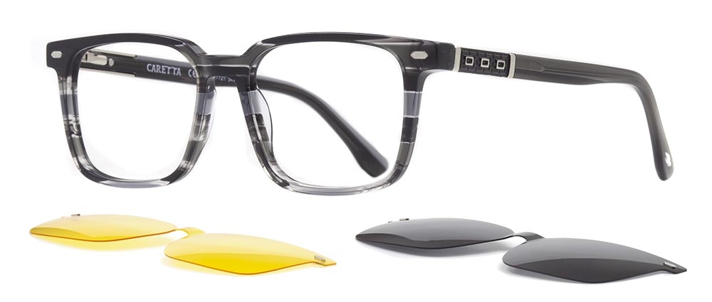 CARETTA CRTTA 7721-C.05 Clipon, Optik Genç Erkek Köşeli Çerçeveli Asetat - 2