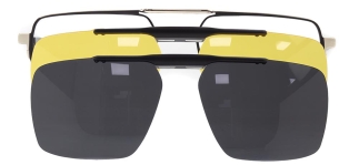 CARETTA CRTTA 7722-C.01 Clipon, Optik Genç Erkek Köşeli Çerçeveli Metal 