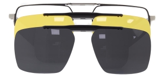 CARETTA CRTTA 7722-C.03 Clipon, Optik Genç Erkek Köşeli Çerçeveli Metal 