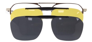 CARETTA CRTTA 7723-C.02 Clipon, Optik Genç Erkek,Kadın,Unisex Köşeli Çerçeveli Metal 