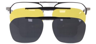 CARETTA CRTTA 7723-C.03 Clipon, Optik Genç Erkek,Kadın,Unisex Köşeli Çerçeveli Metal 