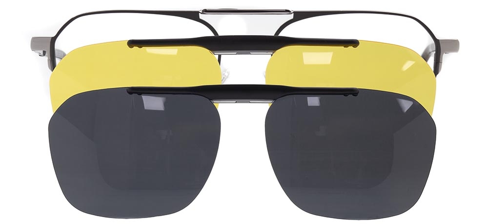 CARETTA CRTTA 7723-C.03 Clipon, Optik Genç Erkek,Kadın,Unisex Köşeli Çerçeveli Metal - 1