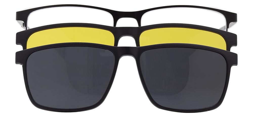 CARETTA CRTTA 7725-C.01 Clipon, Optik Genç Erkek Köşeli Yarım Çerçeveli Metal - 1