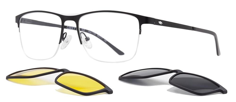CARETTA CRTTA 7725-C.01 Clipon, Optik Genç Erkek Köşeli Yarım Çerçeveli Metal - 2