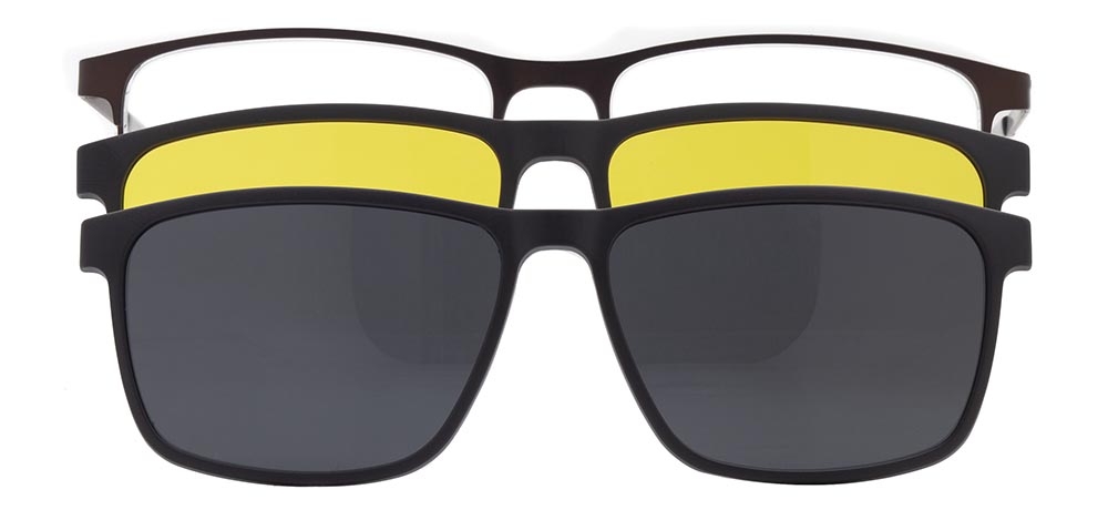 CARETTA CRTTA 7725-C.05 Clipon, Optik Genç Erkek Köşeli Yarım Çerçeveli Metal - 1