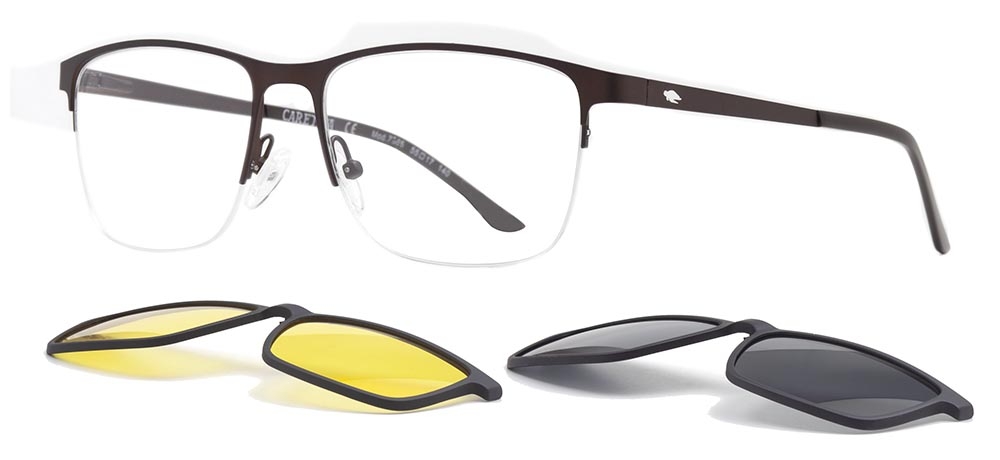 CARETTA CRTTA 7725-C.05 Clipon, Optik Genç Erkek Köşeli Yarım Çerçeveli Metal - 2