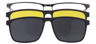 CARETTA CRTTA 7726-C.03 Clipon, Optik Genç,Yetişkin Erkek Köşeli Yarım Çerçeveli Metal 