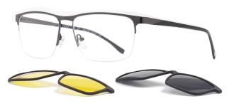 CARETTA CRTTA 7726-C.03 Clipon, Optik Genç,Yetişkin Erkek Köşeli Yarım Çerçeveli Metal - CARETTA (1)