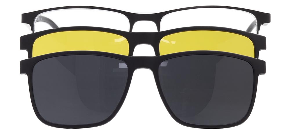 CARETTA CRTTA 7727-C.01 Clipon, Optik Genç,Yetişkin Erkek Köşeli Yarım Çerçeveli Metal - 1