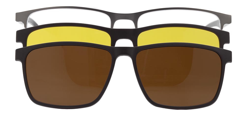 CARETTA CRTTA 7727-C.02 Clipon, Optik Genç,Yetişkin Erkek Köşeli Yarım Çerçeveli Metal - 1