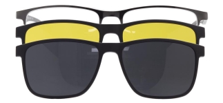 CARETTA CRTTA 7727-C.03 Clipon,Optik Genç Erkek Köşeli Yarım Çerçeveli Metal 