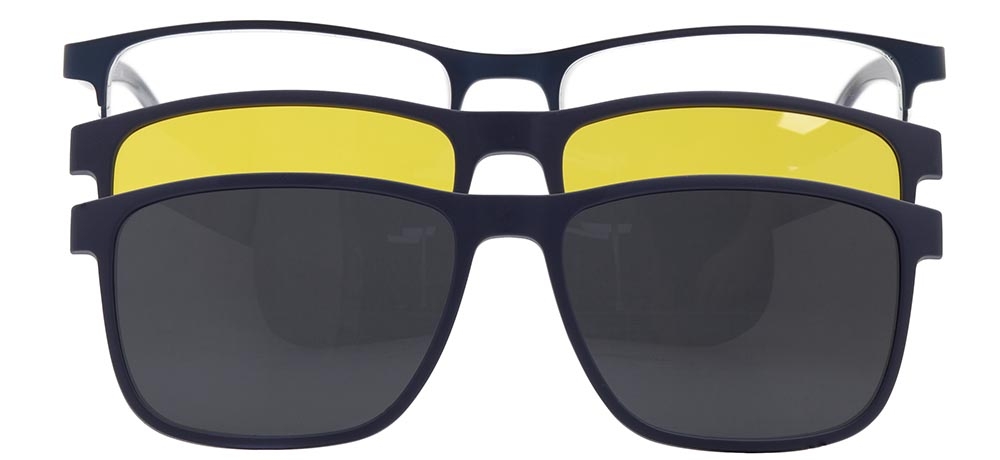 CARETTA CRTTA 7727-C.04 Clipon, Optik Genç Erkek Köşeli Yarım Çerçeveli Metal - 1