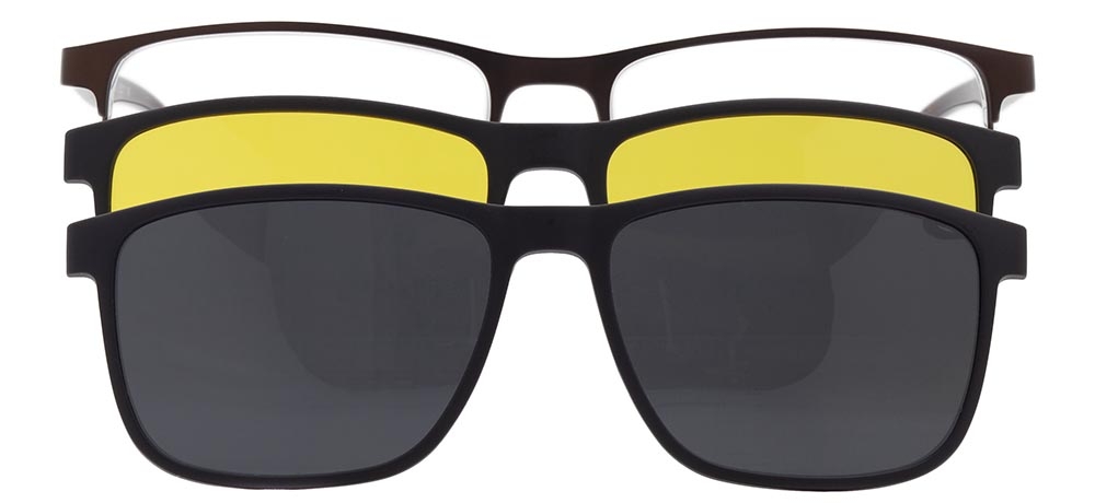 CARETTA CRTTA 7727-C.05 Clipon, Optik Genç Erkek Köşeli Yarım Çerçeveli Metal - 1