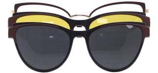 CARETTA CRTTA 7733-C.04 Clipon,Optik Genç Kadın Çekik Çerçeveli Metal 