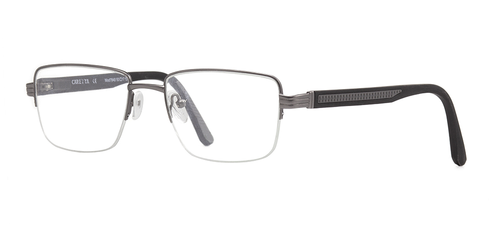 CARETTA CRTTA 7840-C.M02 Optik Genç,Yetişkin Erkek Köşeli Yarım Çerçeveli Metal - 2