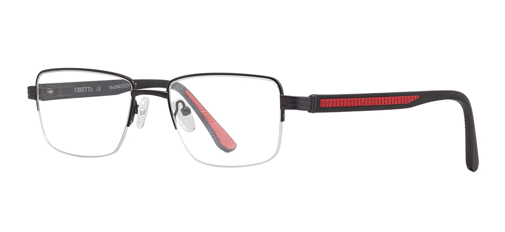 CARETTA CRTTA 7840-C.M06 Optik Genç,Yetişkin Erkek Köşeli Yarım Çerçeveli Metal - 2