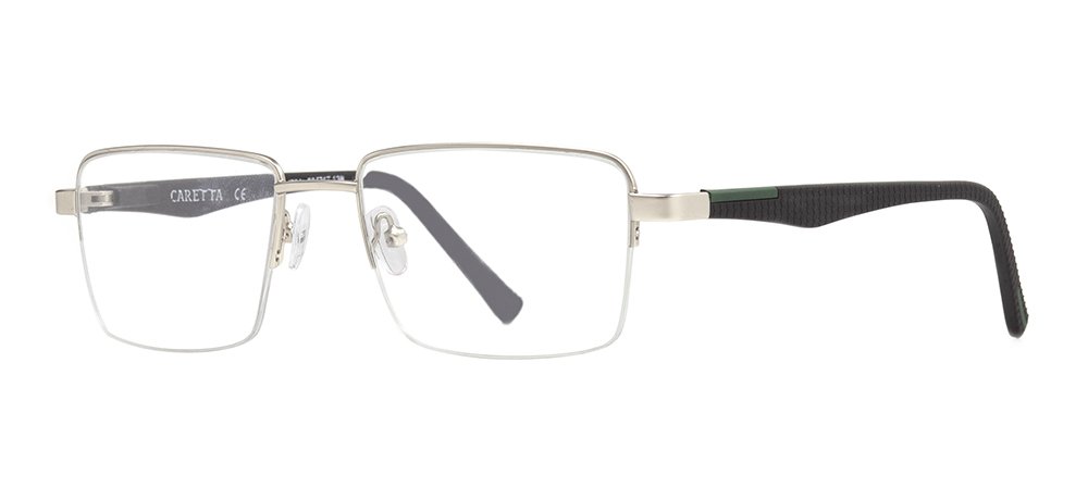 CARETTA CRTTA 7841-C.M01 Optik Genç,Yetişkin Erkek Köşeli Yarım Çerçeveli Metal - 2