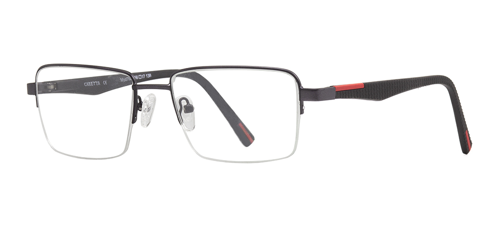 CARETTA CRTTA 7841-C.M06 Optik Genç,Yetişkin Erkek Köşeli Yarım Çerçeveli Metal - 2
