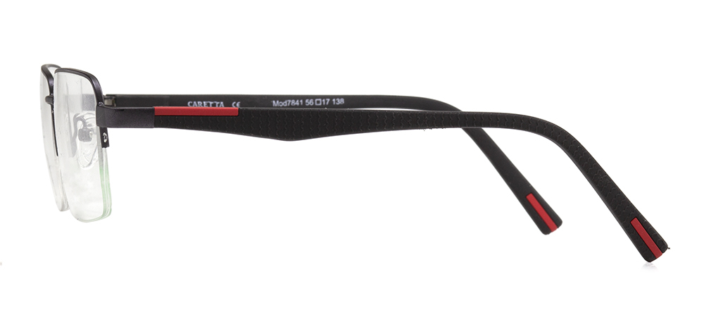 CARETTA CRTTA 7841-C.M06 Optik Genç,Yetişkin Erkek Köşeli Yarım Çerçeveli Metal - 3