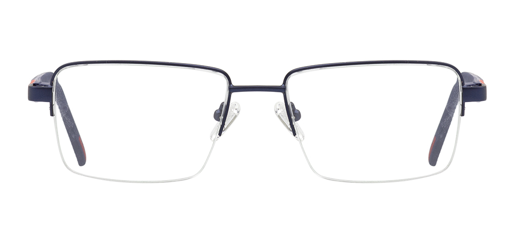 CARETTA CRTTA 7841-C.M118 Optik Genç,Yetişkin Erkek Köşeli Yarım Çerçeveli Metal - 1