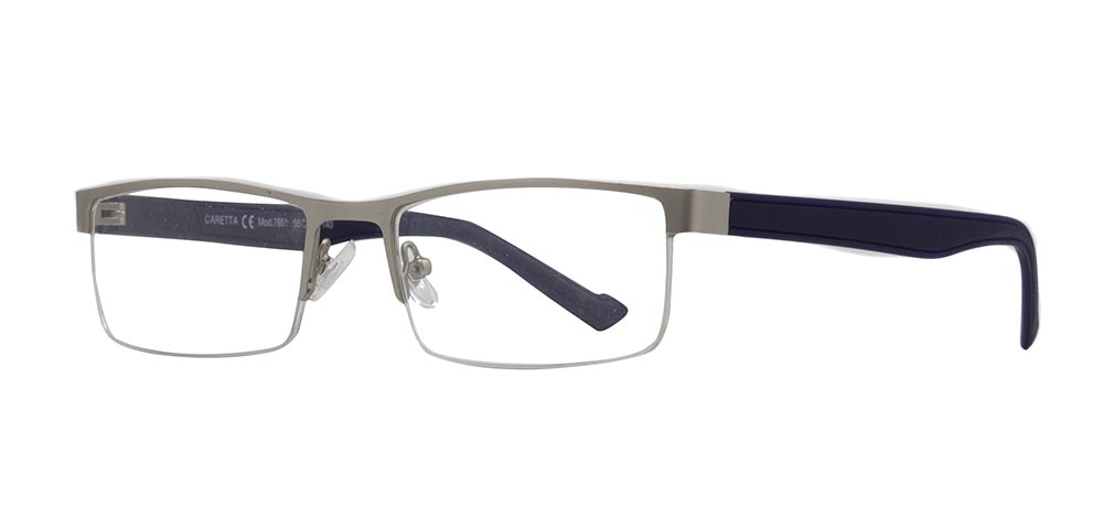CARETTA CRTTA 7851-C.M01 Optik Genç,Yetişkin Erkek Köşeli Yarım Çerçeveli Metal - 2