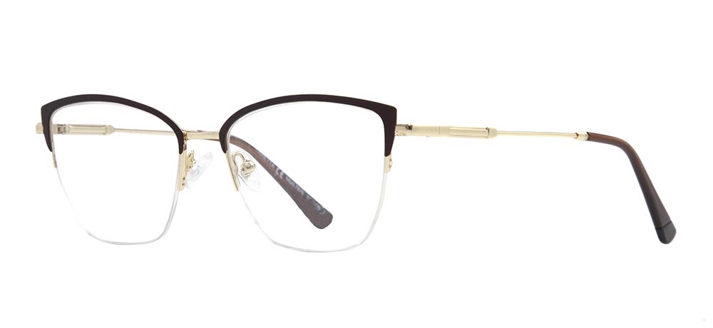 CARETTA CRTTA 7876-C.0406 Optik Genç Kadın Geometrik Yarım Çerçeveli Metal - 2