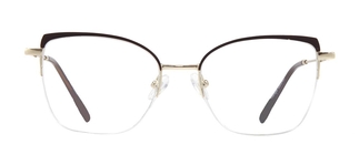 CARETTA CRTTA 7877-C.0403 Optik Genç Kadın Geometrik Yarım Çerçeveli Metal 