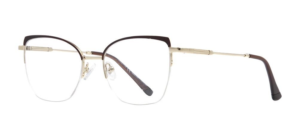 CARETTA CRTTA 7877-C.0403 Optik Genç Kadın Geometrik Yarım Çerçeveli Metal - 2