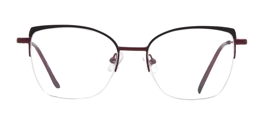 CARETTA CRTTA 7877-C.M0615 Optik Genç Kadın Geometrik Yarım Çerçeveli Metal - 1