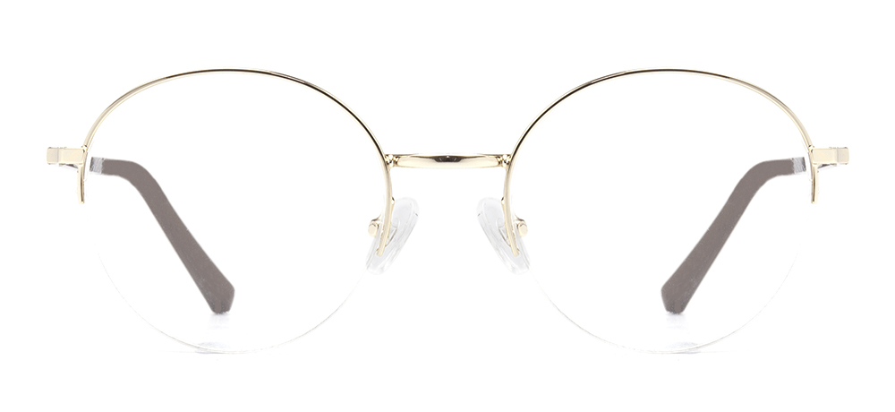 CARETTA CRTTA MTL 7552-C.01 Optik Genç,Yetişkin Erkek,Kadın,Unisex Oval Yarım Çerçeveli Metal - 1