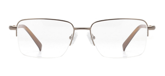 CARETTA CRTTA MTL 7553-C.01 Optik Genç,Yetişkin Erkek Köşeli Yarım Çerçeveli Metal 