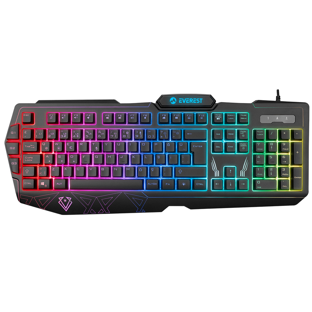 Everest KM-6168 FORMULA COMBO Usb 3 Makro Tuşlu RGB Aydınlatmalı Q Gaming Oyuncu Klavye Mouse Set - 3