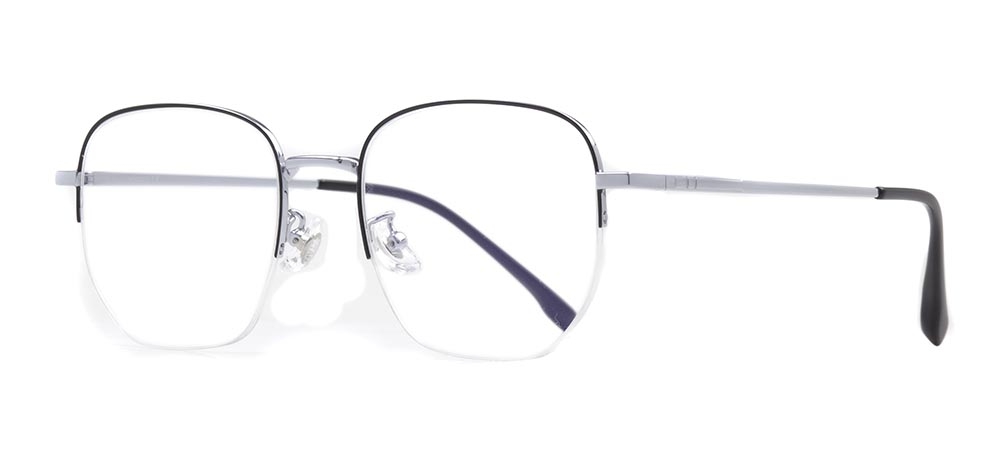 ROCOCO ROC 8555-C.04 Optik Genç Erkek,Kadın,Unisex Köşeli Yarım Çerçeveli Titanyum - 2