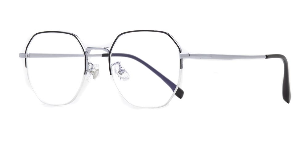 ROCOCO ROC 8558-C.04 Optik Genç Erkek,Kadın,Unisex Geometrik Yarım Çerçeveli Titanyum - 2