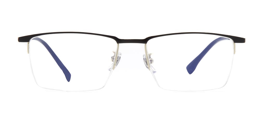 ROCOCO ROC 8572-C3 Optik Genç Erkek Köşeli Yarım Çerçeveli Metal - 1