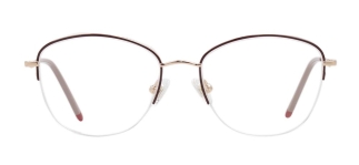 ROCOCO ROC 8651-C.01 Optik Genç,Yetişkin Kadın Oval Yarım Çerçeveli Titanyum 