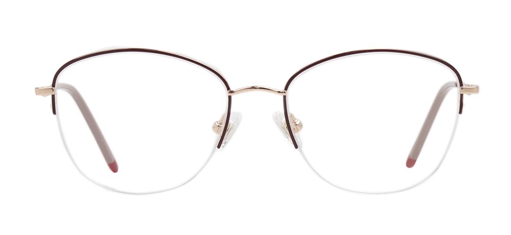 ROCOCO ROC 8651-C.01 Optik Genç,Yetişkin Kadın Oval Yarım Çerçeveli Titanyum - 1