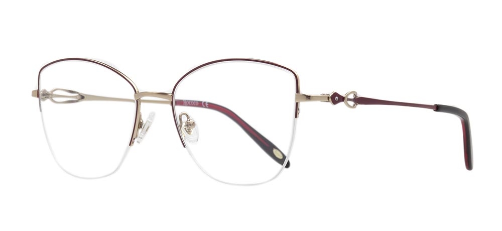 ROCOCO ROC 8654-C.01 Optik Genç,Yetişkin Kadın Çekik Yarım Çerçeveli Titanyum - 2