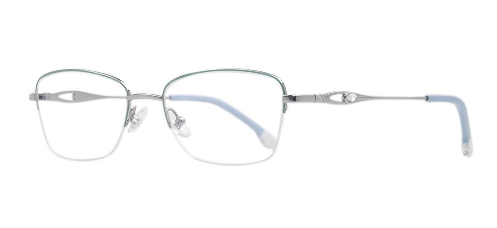 ROCOCO ROC 8672-C.02 Optik Genç,Yetişkin Kadın Köşeli Yarım Çerçeveli Titanyum - 2