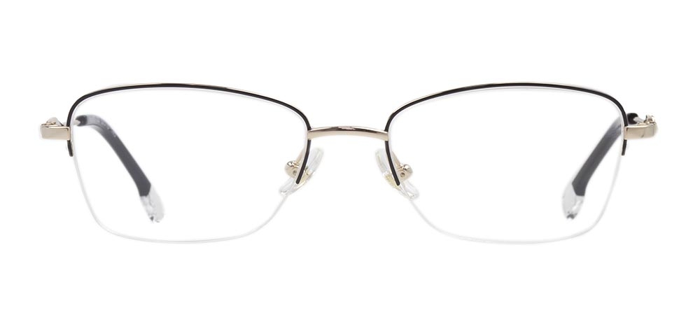 ROCOCO ROC 8672-C.03 Optik Genç,Yetişkin Kadın Köşeli Yarım Çerçeveli Titanyum - 1