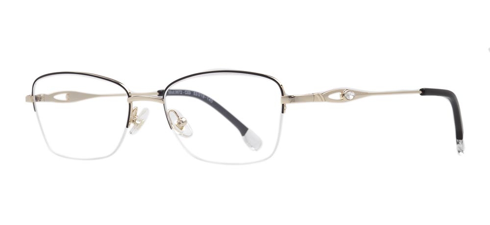 ROCOCO ROC 8672-C.03 Optik Genç,Yetişkin Kadın Köşeli Yarım Çerçeveli Titanyum - 2