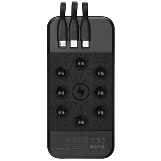 S-link - S-link IP-G14W 10000mAh Dahili Kablolu Gizli Ledli Siyah Vantuz+Stand Kablosuz Taşınabilir Pil Şarj Cihazı