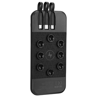 S-link - S-link IP-G14W 10000mAh Dahili Kablolu Gizli Ledli Siyah Vantuz+Stand Kablosuz Taşınabilir Pil Şarj Cihazı (1)