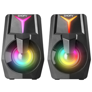 Snopy SN-X22 STYLE 2.0 Multimedia Led Işıklı 3W*2 Siyah USB Gaming Speaker Hoparlör - Snopy (1)